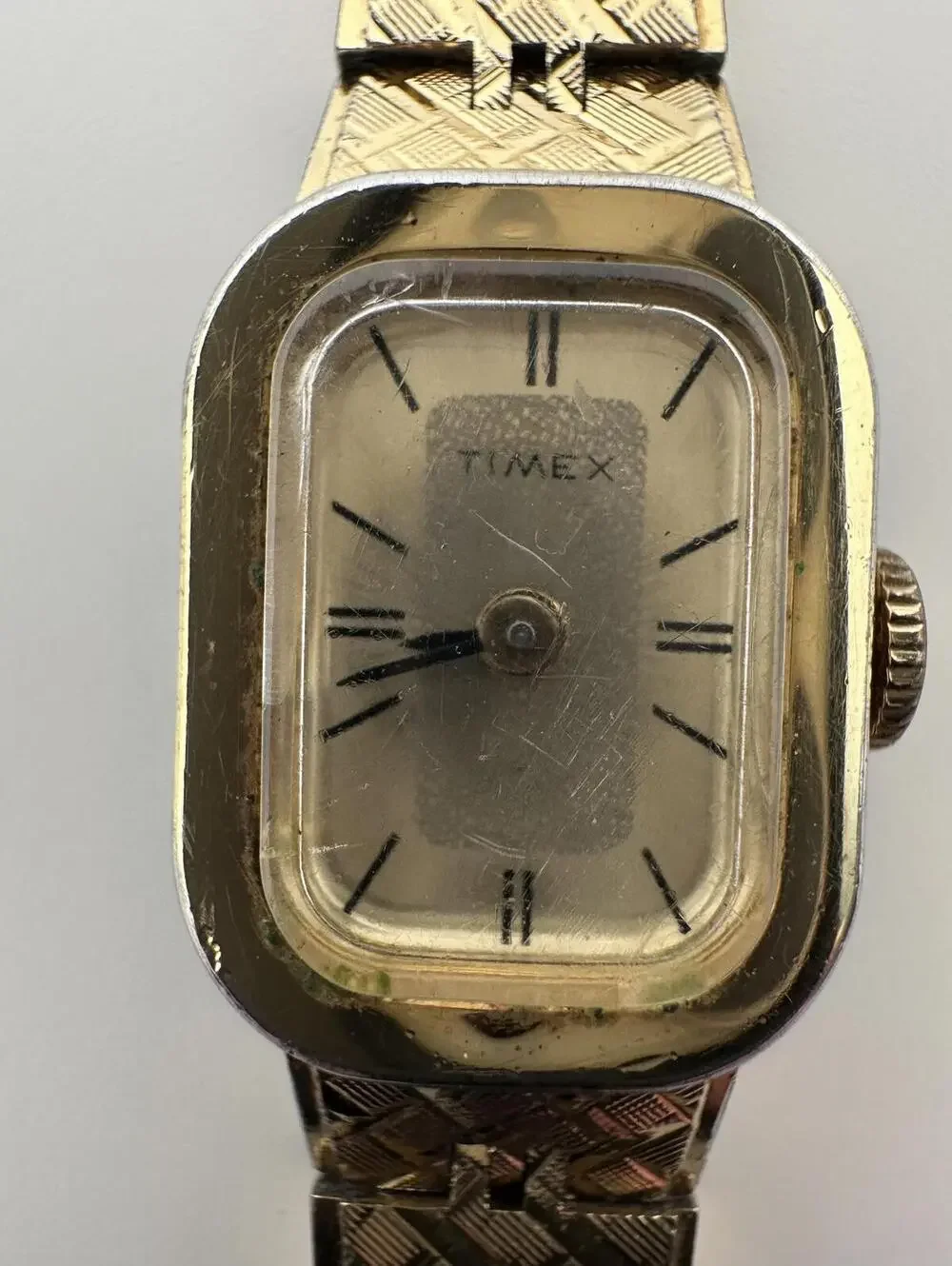 Timex Womens 15mm Gold Tone Automatic Vintage Rectangular Watch